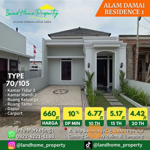 ALAM DAMAI RESIDENCE TYPE 70/105 WAYHALIM BANDAR LAMPUNG