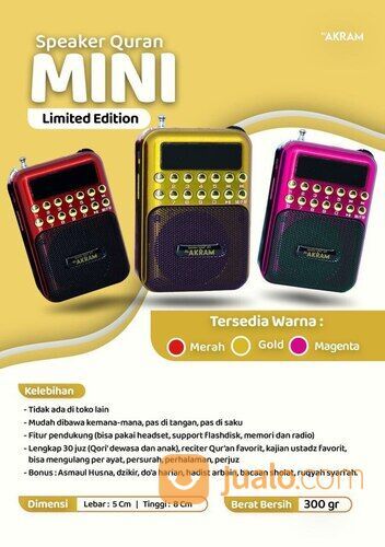 Super Lengkap WA 0878 2183 0344, Speaker Alquran Murottal 30 Juz Tipe Mini Al Akram, Bandung