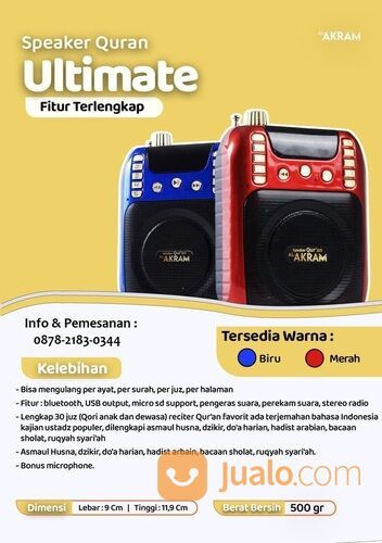 Speaker Quran Ultimate Al Akram dengan Fitur Terlengkap Murottal 30 Juz Bergaransi 1 Tahun