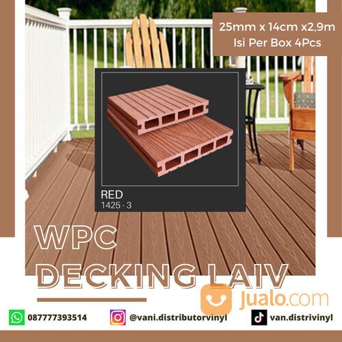 WPC DECKING LAIV - Indoor/Outdoor Panjang 2,9m Anti Rayap dan Jamur