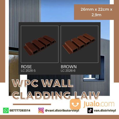 WPC WALL CLADDING LAIV - Outdoor Panjang 2,9m Anti Rayap dan Jamur