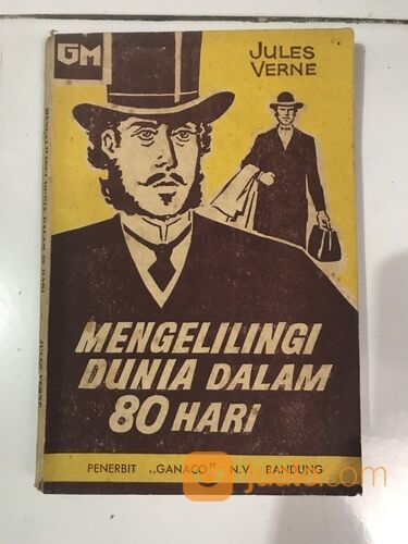 Buku sastra langka: Mengelilingi Dunia Dalam 80 Hari, Jules Verne, NV. Ganaco, 1960an