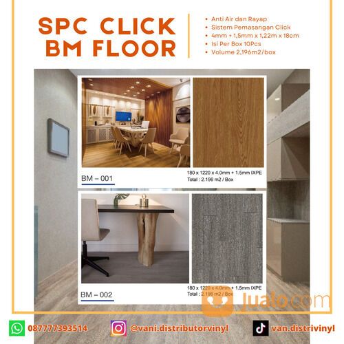 VINYL KLIK SPC BM FLOOR | Lantai Vinyl SPC 5,5mm | Vinyl SPC Flooring
