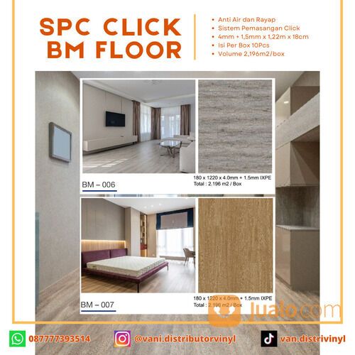 VINYL KLIK SPC BM FLOOR | Lantai Vinyl SPC 5,5mm | Vinyl SPC Flooring