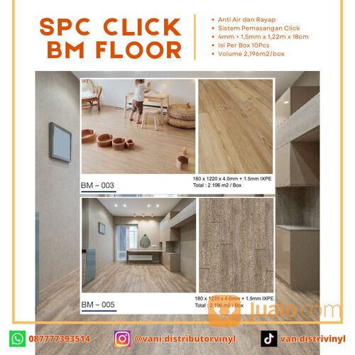 VINYL KLIK SPC BM FLOOR | Lantai Vinyl SPC 5,5mm | Vinyl SPC Flooring