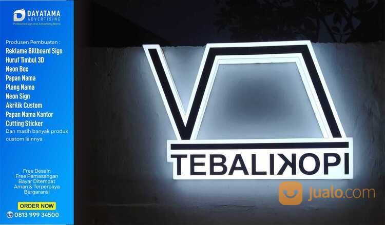 SIgn Neon Box Logo Cafe TEBALIKOPI