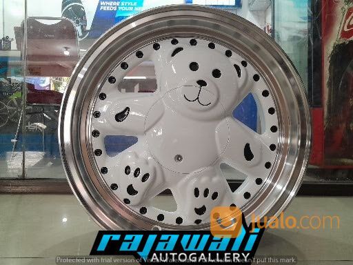 VELG HSR BEAR RING 15X7 H8X100-114,3 ET30 PUTIH UNTUK AVANZA KIJANG BRIO CALYA