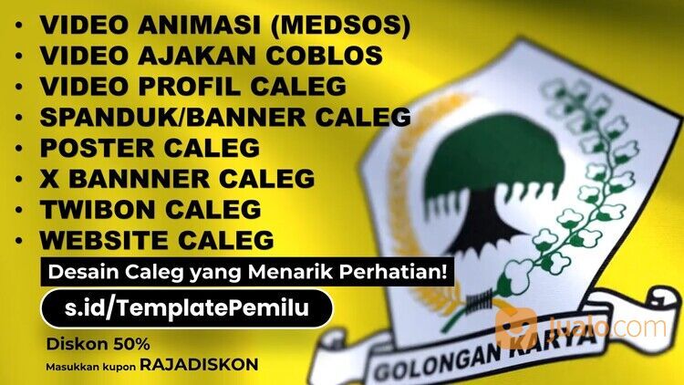 Template Caleg dan Partai GOLKAR Harga Paling Murah dan Siap Edit