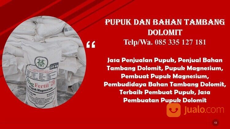 Pupuk Dolomit 50 kg, WA. 081214444467, TERMURAH..!!!