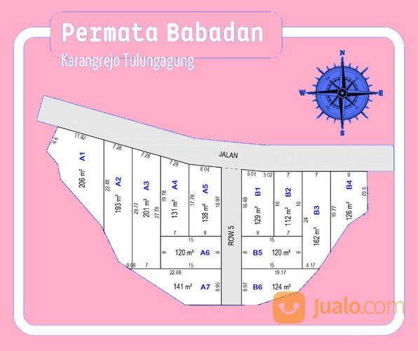 Tanah SHM 6 menit Pasar Bungur Tulungagung