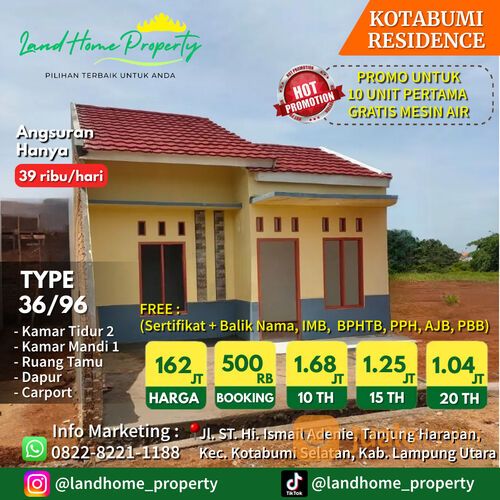 PERUMAHAN KOTABUMI RESIDENCE TYPE 36/96