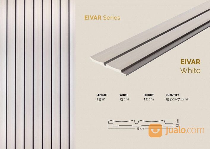 Wall Panel GAIA EIVAR Series - Kisi kisi Wall Panel Warna Putih