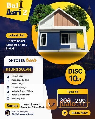 RUMAH PERUMAHAN TIPE 45 JALAN KARYA SOSIAL KOMPLEK BALI ASRI