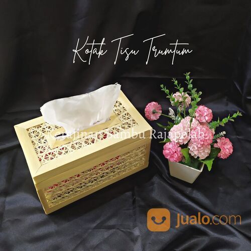 Kotak Tisu Bambu Motif Trumtum//Box Kotak Penyimpanan Tissue
