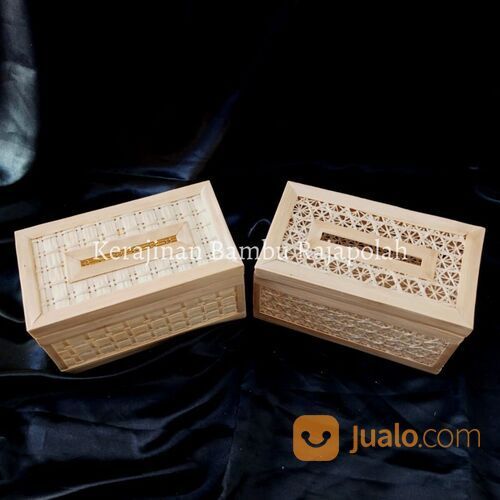 Kotak Tisu Bambu Motif Trumtum//Box Kotak Penyimpanan Tissue