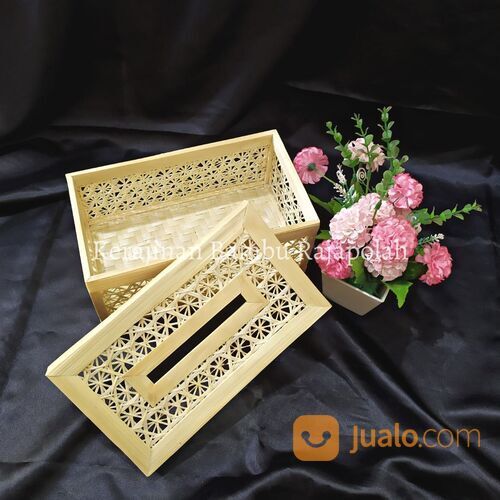 Kotak Tisu Bambu Motif Trumtum//Box Kotak Penyimpanan Tissue