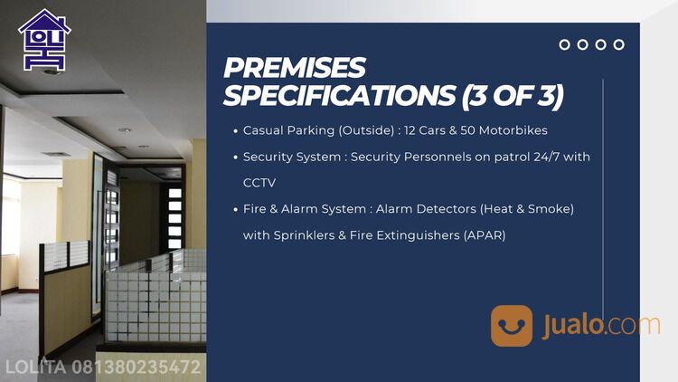 Ruang Kantor Luas 151m di Wisma Amex Melawai Kebayoran Baru Jakarta Selatan