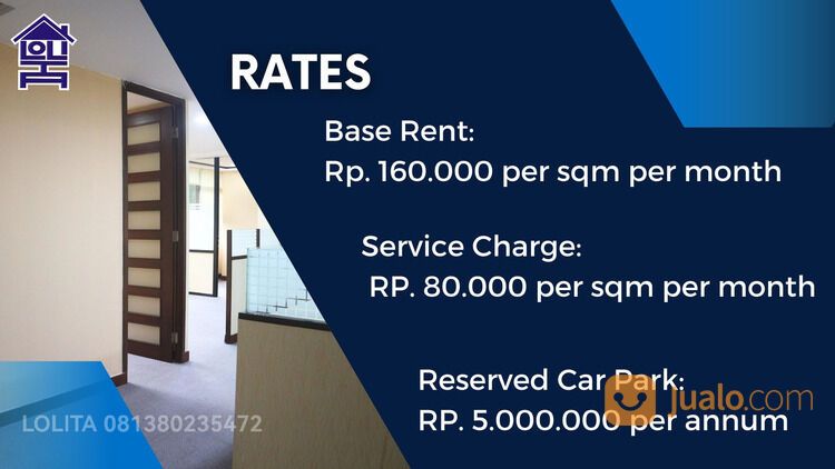 Ruang Kantor Luas 151m di Wisma Amex Melawai Kebayoran Baru Jakarta Selatan