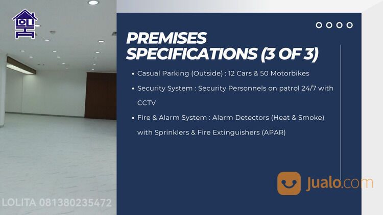 Ruang Kantor Siap Pakai Luas 258m di Wisma Amex Melawai Jakarta Selatan