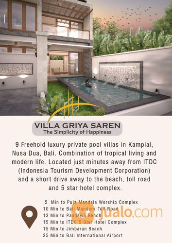 Villa Griya Saren, villa indent baru plus pool cocok untuk investasi