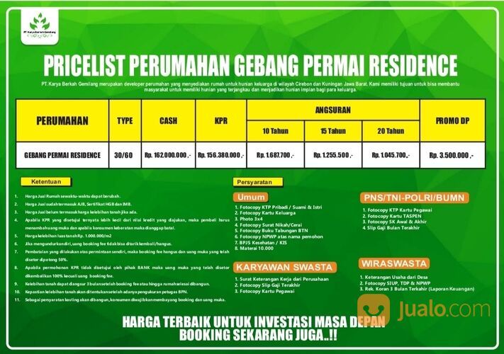 Perumahan Subsidi Gebang Permai Residence Cirebon