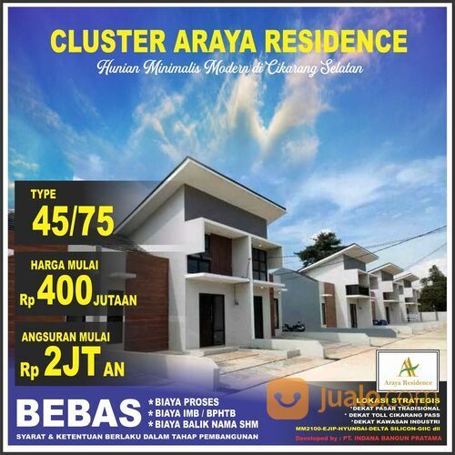 Cluster ARAYA RESIDENCE Tanpa dp Cikarang Selatan