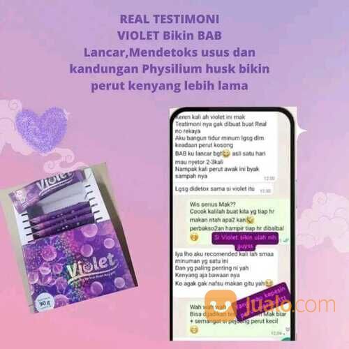 Violet Minuman Serbuk Collagen Rasa Anggur Mencerahkan kulit 1box isi 6 sachet Murah
