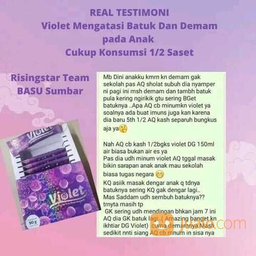 Violet Minuman Serbuk Collagen Rasa Anggur Mencerahkan kulit 1box isi 6 sachet Murah