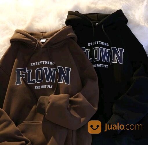 HOODIE FLOWN UNISEX CEWEK COWOK JAKET HOODIE COUPLE BAHAN FLEECE