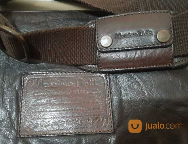 Sling Bag Massimo Dutti Original Full Leather Dark Brown