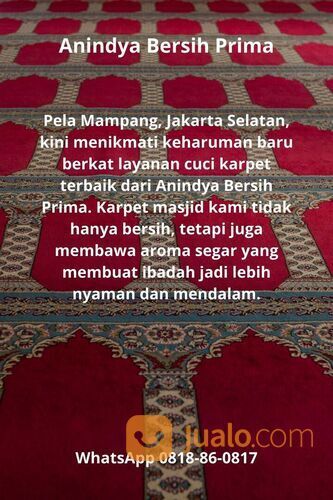 0818-86-0817 Cuci Karpet Masjid Pela Mampang Jakarta Selatan