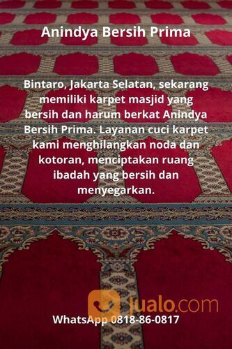 0818-86-0817 Cuci Karpet Masjid Bintaro Jakarta Selatan