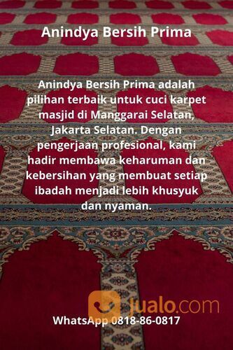 0818-86-0817 Cuci Karpet Masjid Manggarai Selatan Jakarta Selatan