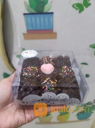kotak mika kemasan kue coklat mini 8x8x4 harga per 10