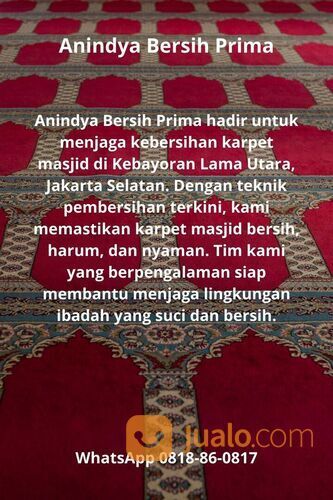 0818-86-0817 Cuci Karpet Masjid Kebayoran Lama Utara Jakarta Selatan