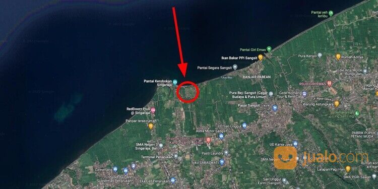 Tanah los pantai di bali desa kerobokan, singaraja