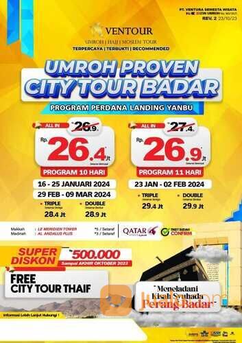 UMROH PROVEN 10 D By QATAR landing Yanbu