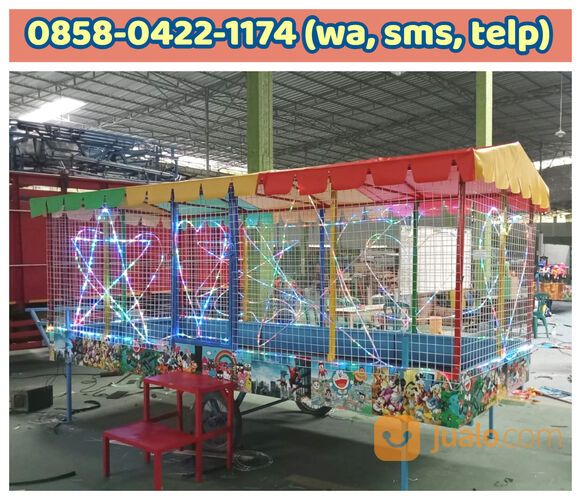 odong mainan anak mandi bola gerobak model mini