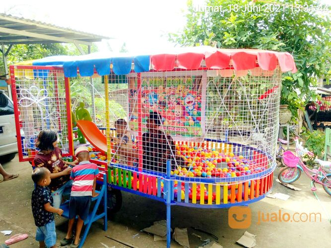 odong mainan anak mandi bola gerobak model mini