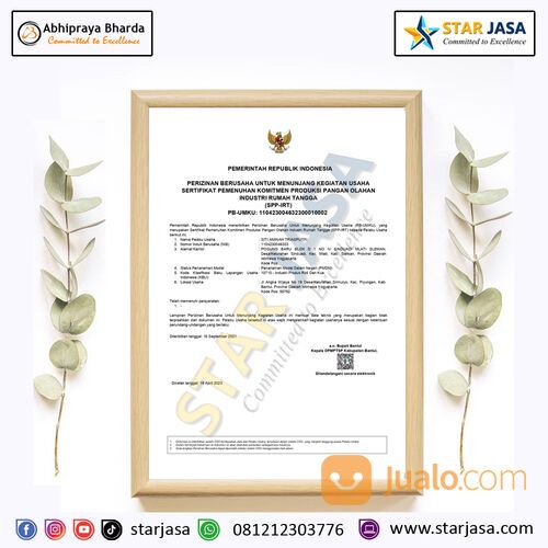 jasa pengurusan PIRT jasa pembuatan PIRT jogja mengurus PIRT