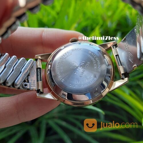 Jam tangan Titoni Airmaster Titoflex swiss made automatic 25 jewels gold plated 20 micron