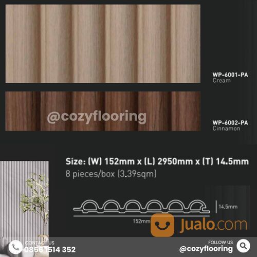 WPC Deco Panel Taco Panjang @2,95m I WPC Dinding Berkualitas