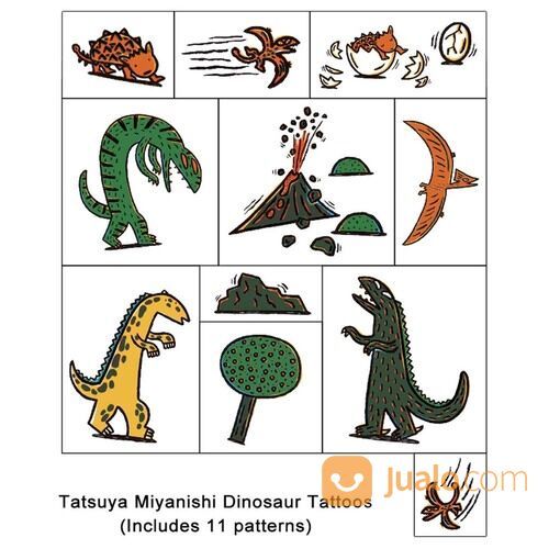 Mideer Dinosaur Temporary Tattoo Mainan Tato Dino Anak Dinosaurus 3+