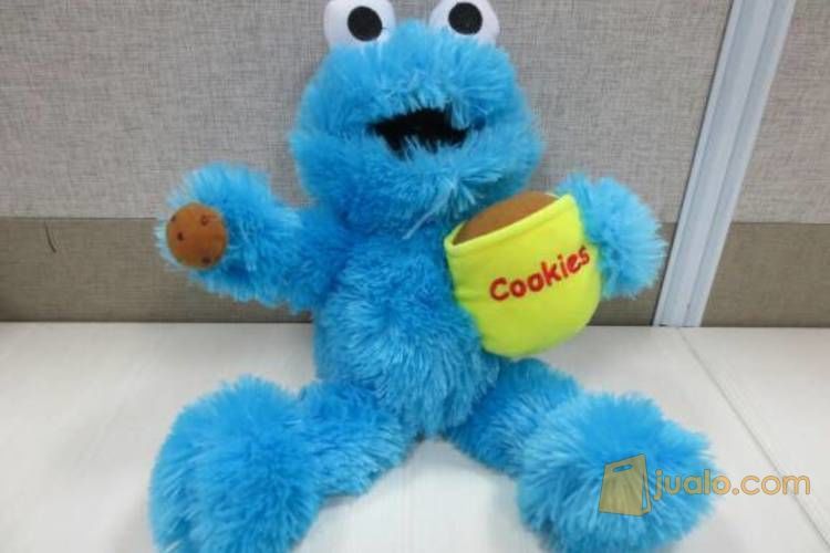 Boneka Monster Cookies Blue serial kartun TV kabel Sesame Street SNI murmer