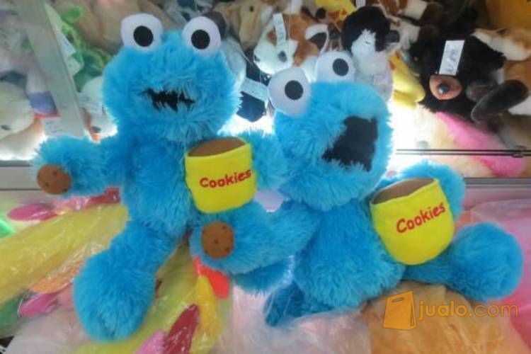 Boneka Monster Cookies Blue serial kartun TV kabel Sesame Street SNI murmer