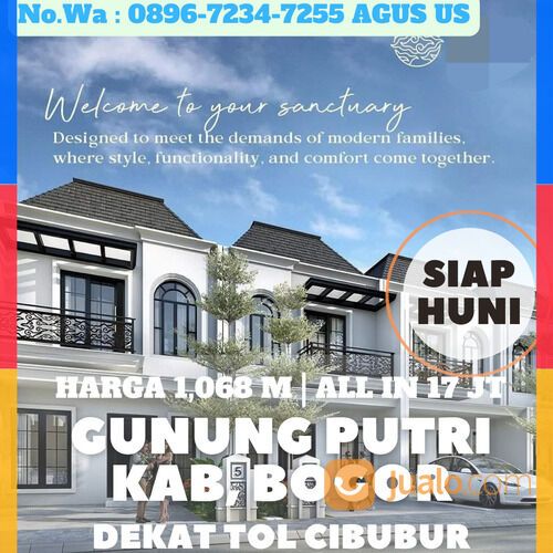 Rumah Gunung Putri Bogor Dekat Tol Cibubur Siap Huni