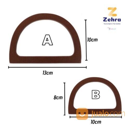 Sepasang handle tas kayu | Gagang tas kayu | Gagang tas kayu model D