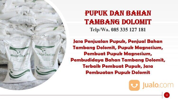 Pabrik pupuk Dolomit di Medan, Telp. 085335127181, PEMASOK..!!!