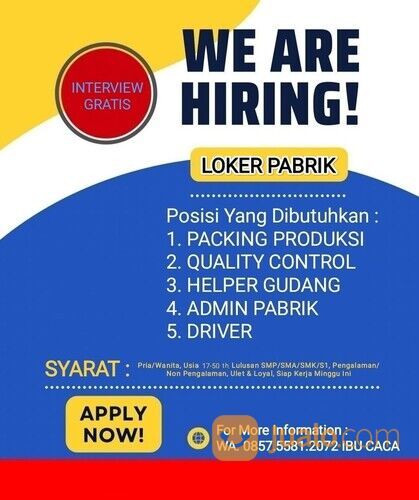 KARYAWAN STAFF PABRIK