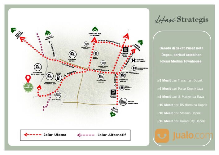 Rumah Syariah 2 Lantai Dekat Stasiun Depok Baru Bersebelahan dengan Puri Depok Mas Sawangan Depok